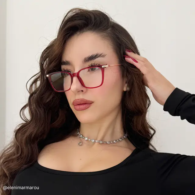 Square Red Eyeglasses