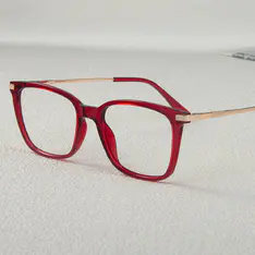 Square Red Eyeglasses