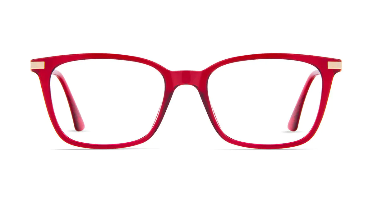 Rectangle Red/Silver Eyeglasses