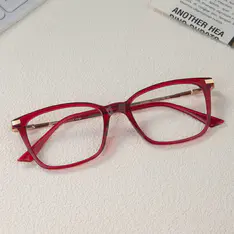Square Red Eyeglasses