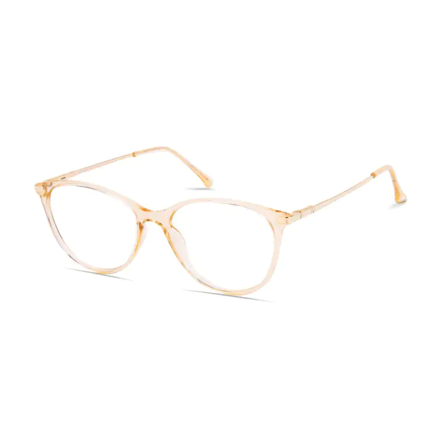Cat-eye Transparent Yellow Eyeglasses