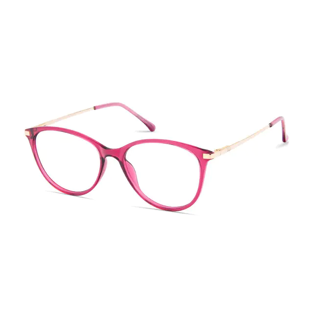Cat-eye Transparent Pink Eyeglasses