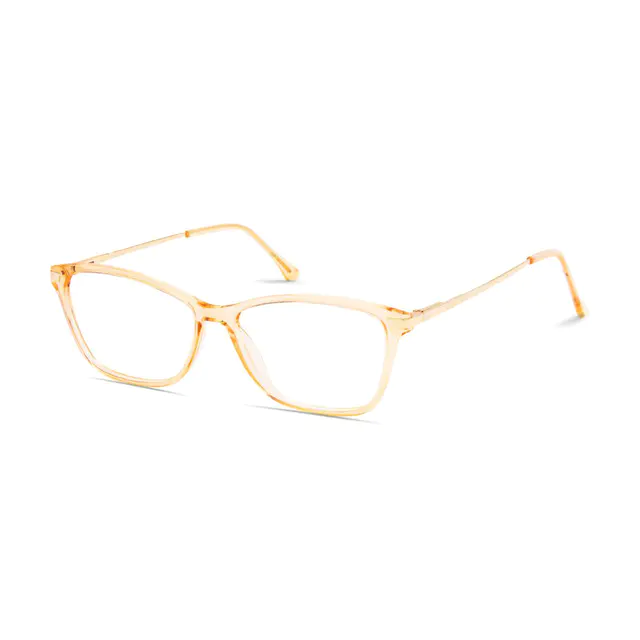 Rectangle Transparent Yellow Eyeglasses
