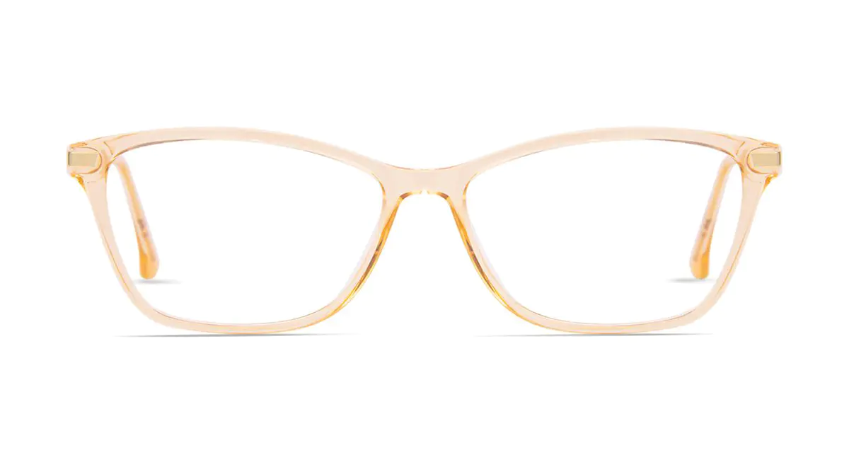 Rectangle Transparent Yellow Eyeglasses