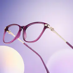 Cat-eye Transparent Purple/Gold Eyeglasses