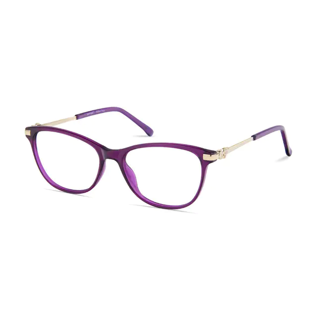 Cat-eye Transparent Purple/Gold Eyeglasses