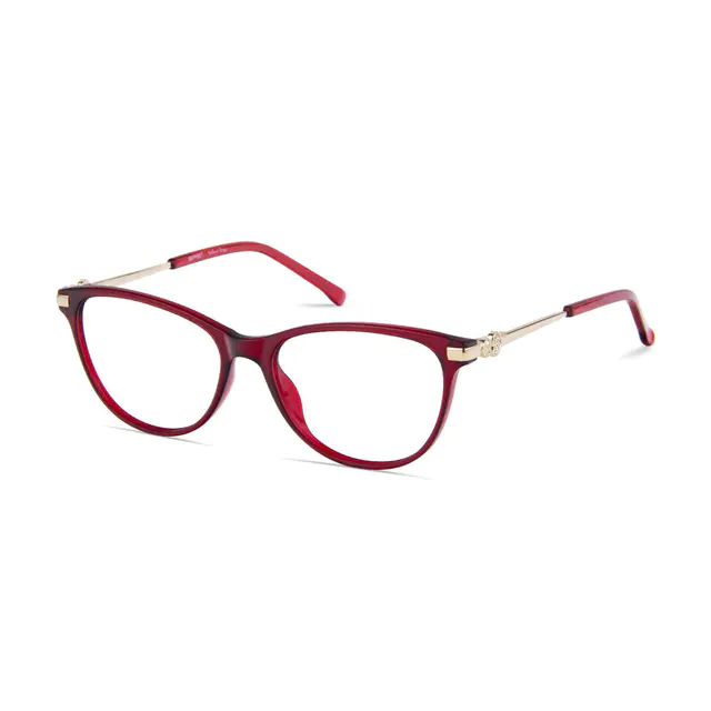 Cat-eye Transparent Red Eyeglasses