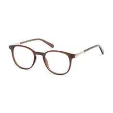 Round Brown/Gold Eyeglasses
