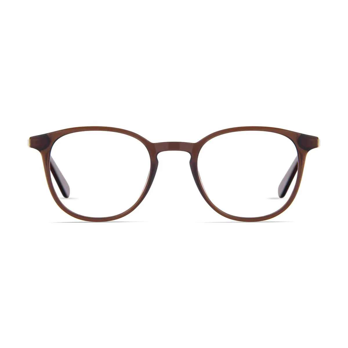 Round Brown/Gold Eyeglasses