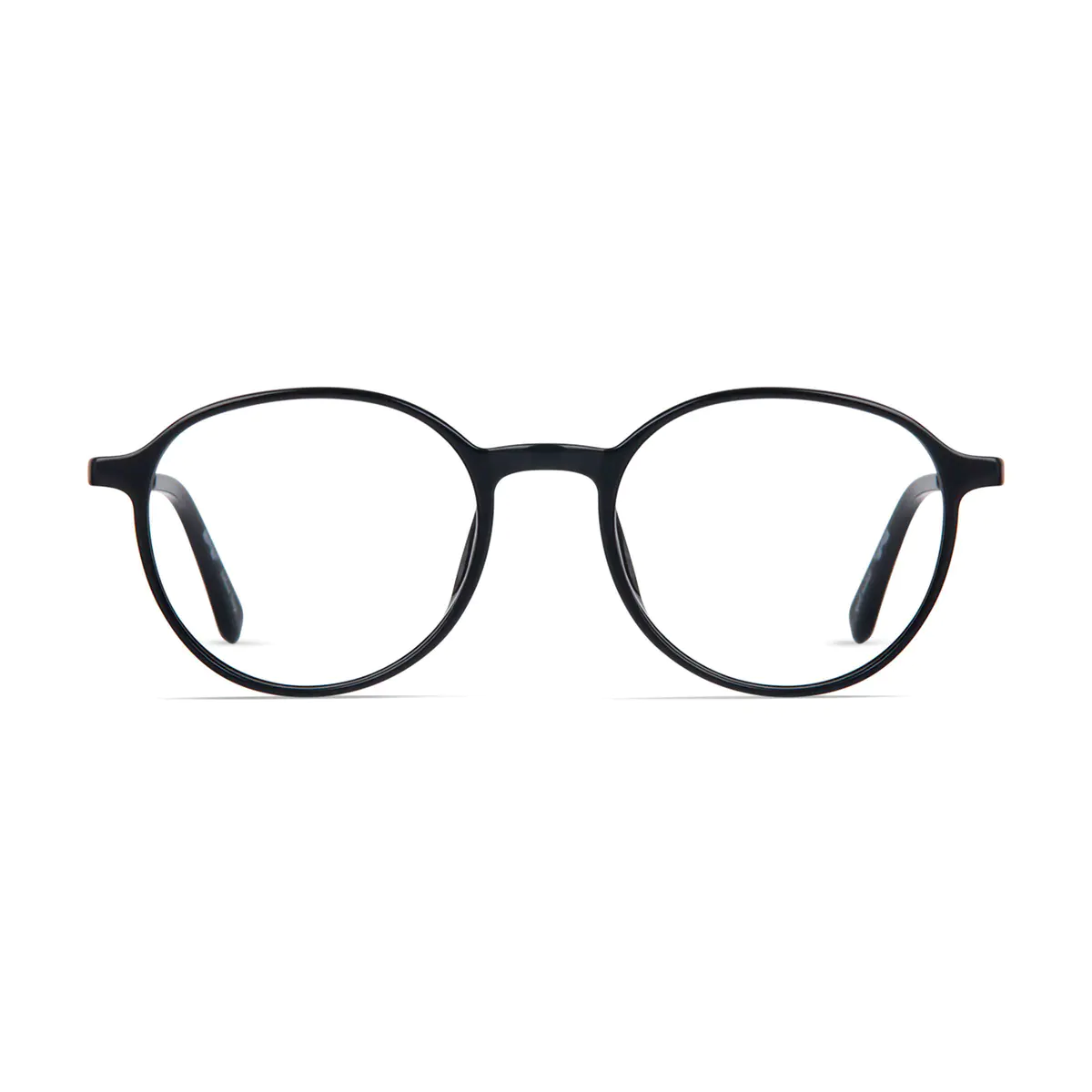 Round Black/Silver Eyeglasses