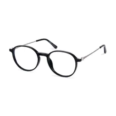 Round Black/Silver Eyeglasses