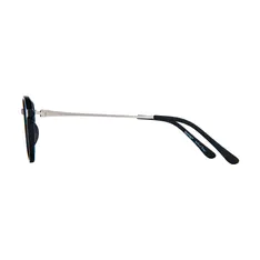 Round Black/Silver Eyeglasses