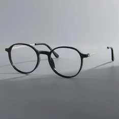 Round Black/Silver Eyeglasses