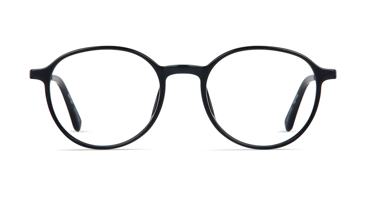Round Black/Silver Eyeglasses