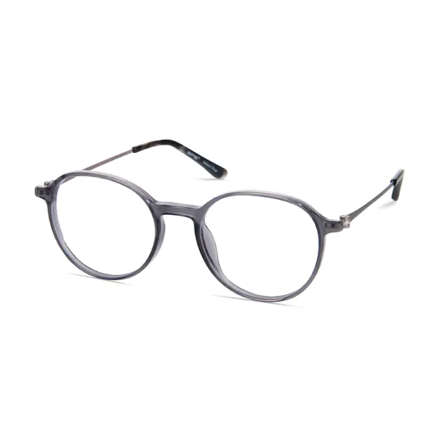Round Gray Eyeglasses