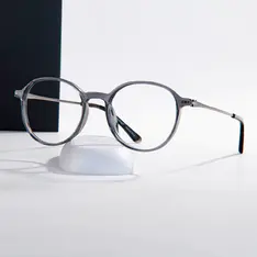 Round Gray Eyeglasses