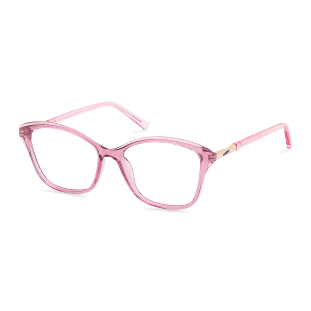Cat-eye Transparent Pink Eyeglasses