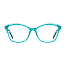 Cat-eye Transparent Blue Eyeglasses
