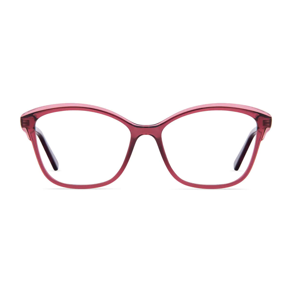 Cat-eye Transparent Red Eyeglasses