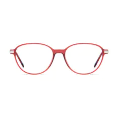 Round Transparent Red Eyeglasses