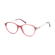 Round Transparent Red Eyeglasses