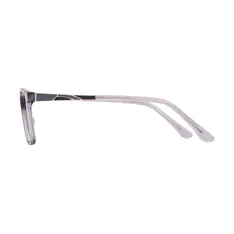Rectangle Transparent Gray Eyeglasses