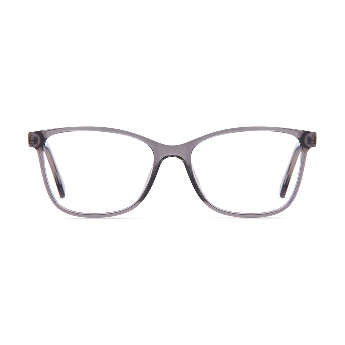 Rectangle Transparent Gray Eyeglasses