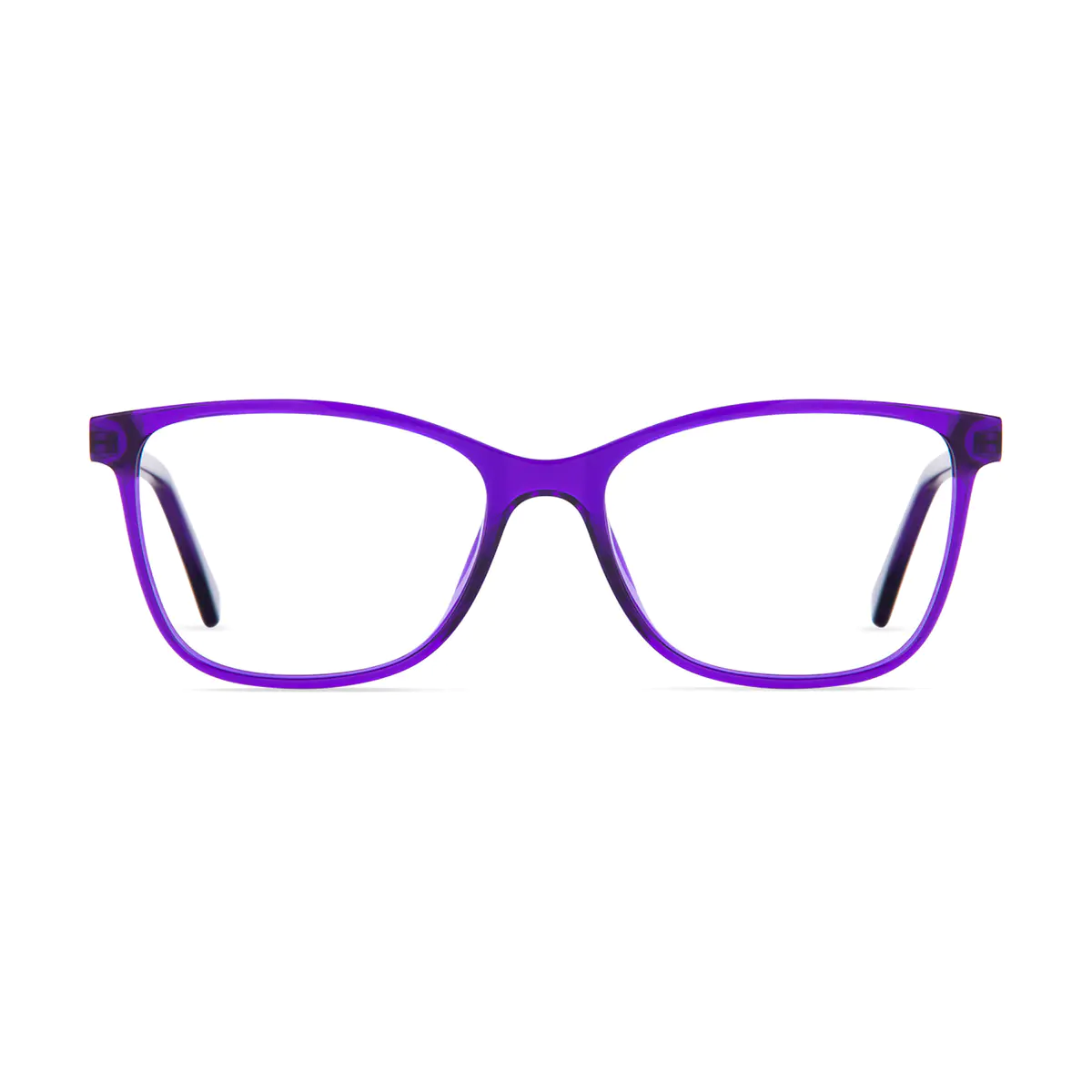Rectangle Transparent Purple Eyeglasses