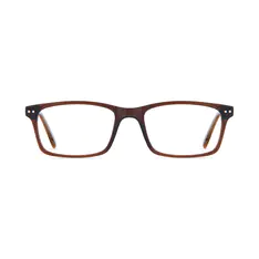 Rectangle Transparent Brown Eyeglasses