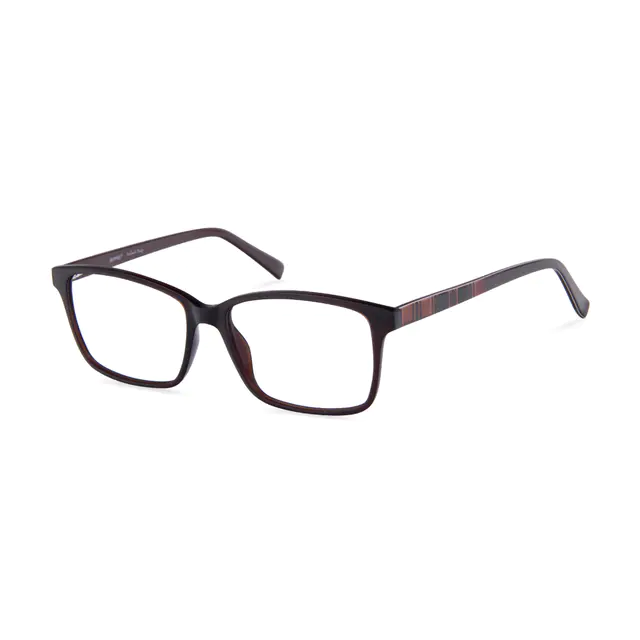Rectangle Brown Eyeglasses