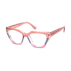 Square Transparent Pink Eyeglasses