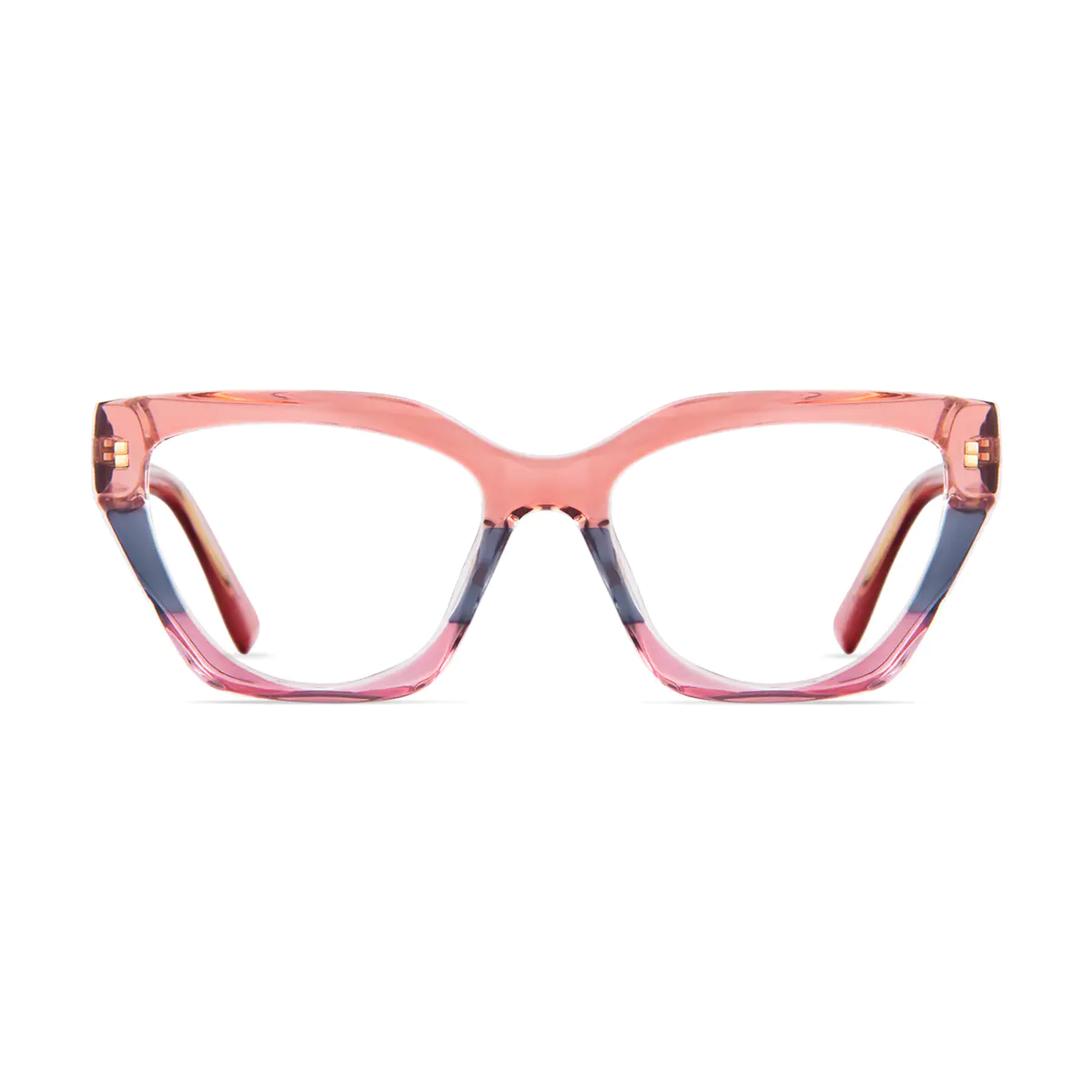 Square Transparent Pink Eyeglasses