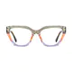 Square Transparent Green Eyeglasses