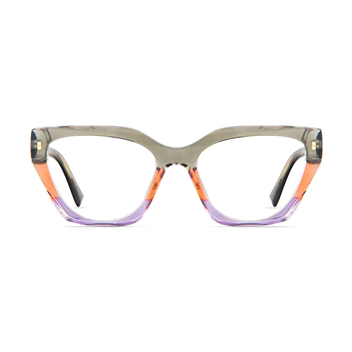 Square Transparent Green Eyeglasses