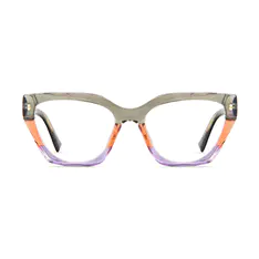 Square Transparent Green Eyeglasses