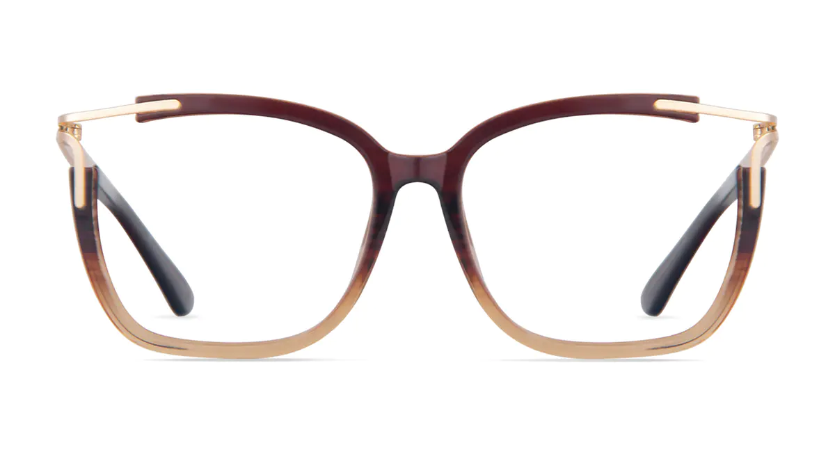 Square Brown/Yellow Eyeglasses