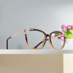 Square Brown/Yellow Eyeglasses