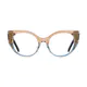 Cat-eye Transparent Amber/Transparent Blue Eyeglasses