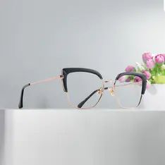 Cat-eye Black/Gold Eyeglasses