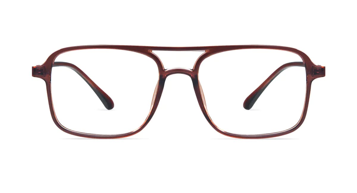 Aviator Transparent Brown Eyeglasses