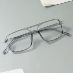 Aviator Transparent Gray Eyeglasses