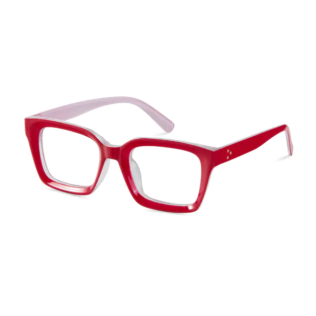 Square Red Eyeglasses
