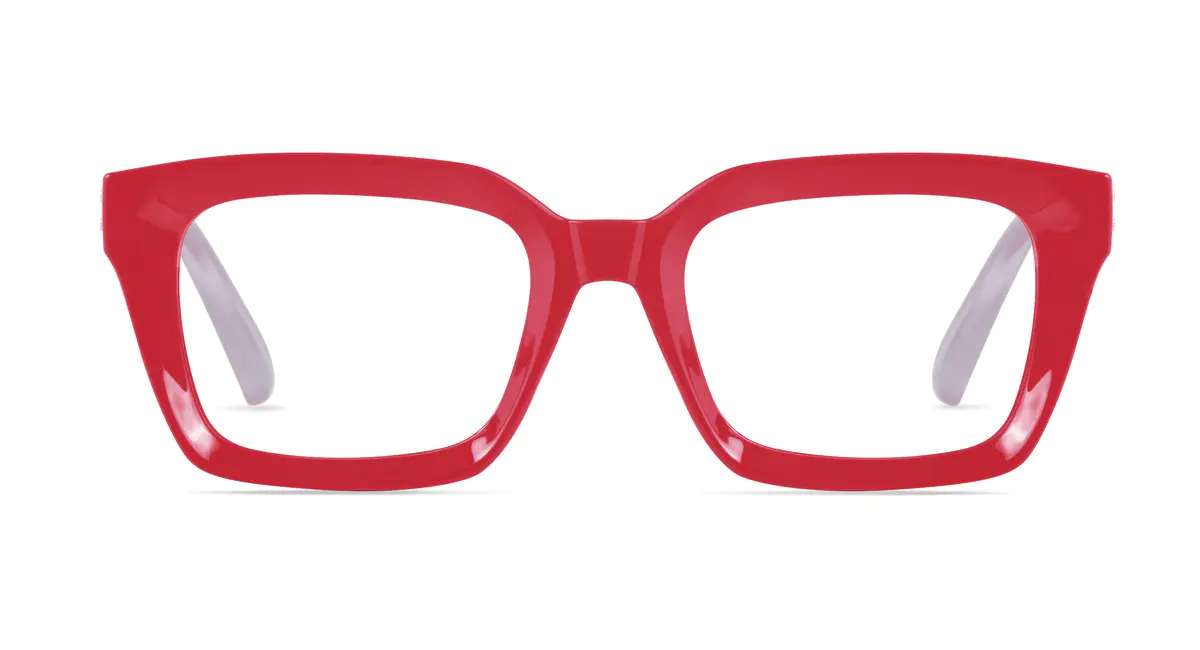 Square Red Eyeglasses
