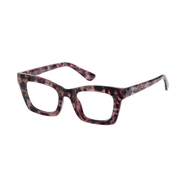 Square Ruby Tortoiseshell Eyeglasses