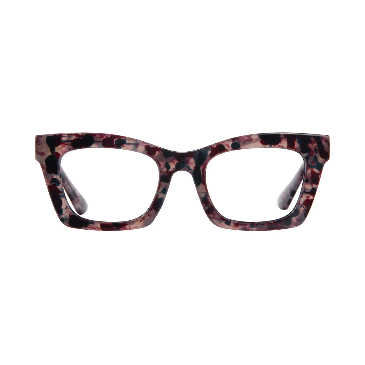 Square Ruby Tortoiseshell Eyeglasses