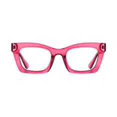 Square Transparent Pink Eyeglasses