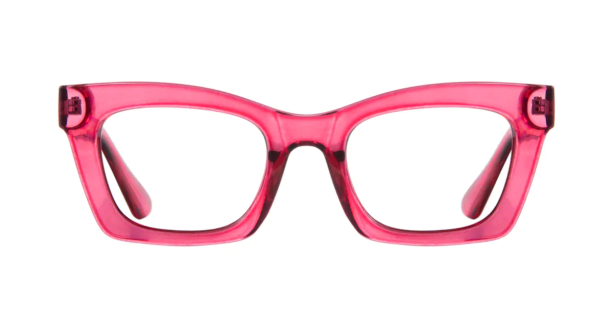 Square Transparent Pink Eyeglasses