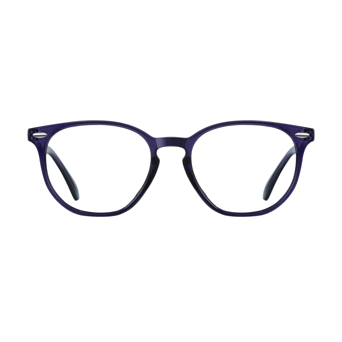 Round Blue Eyeglasses