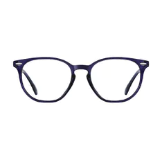 Round Blue Eyeglasses