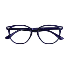 Round Blue Eyeglasses